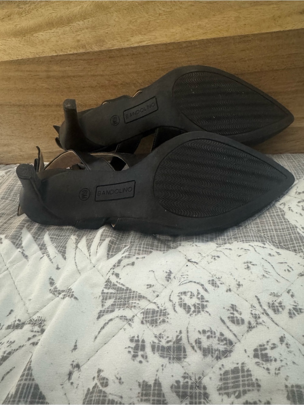 Bandolino Black Pointed-Toe Bow Slingback Pumps - Picture 4 of 5